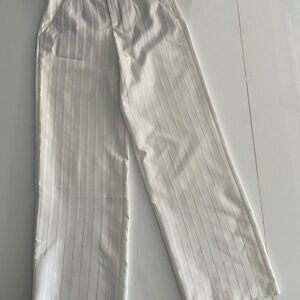 Zara Cream Satin Striped Pants